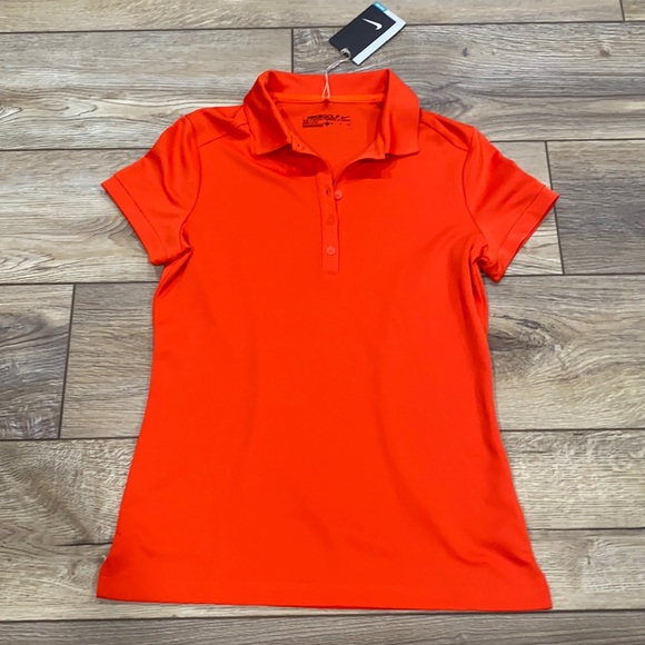 Nike Tops - NWT NIKE GOLF Orange Collared Short Sleeved Tee SMALL
